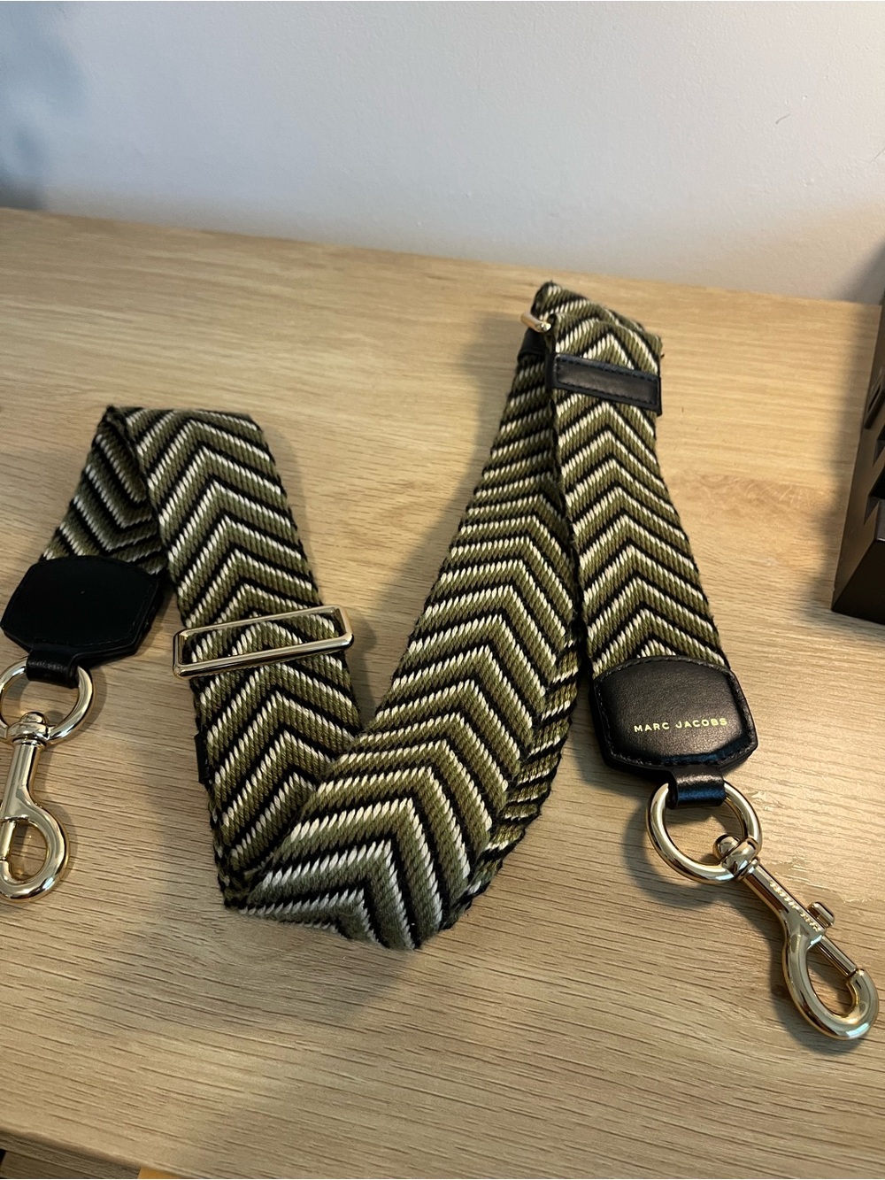 Marc Jacobs Arrow Woven Webbing Strap with Gold Hardware Bag Strap